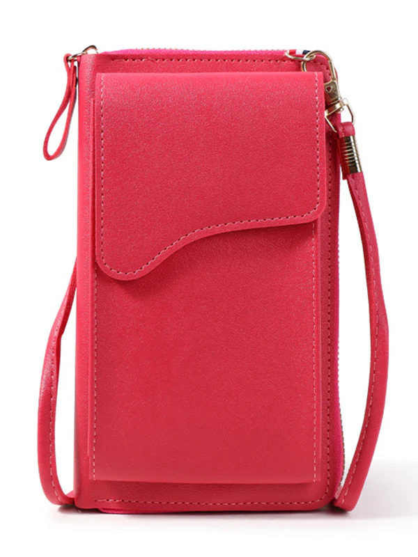 Simple Solid Color PU Sling Bag Shoulder Bag - Image 12