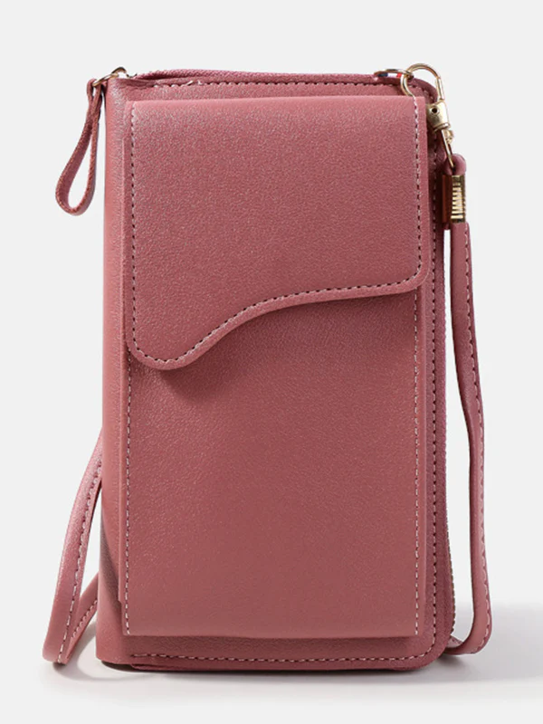 Simple Solid Color PU Sling Bag Shoulder Bag - Image 13