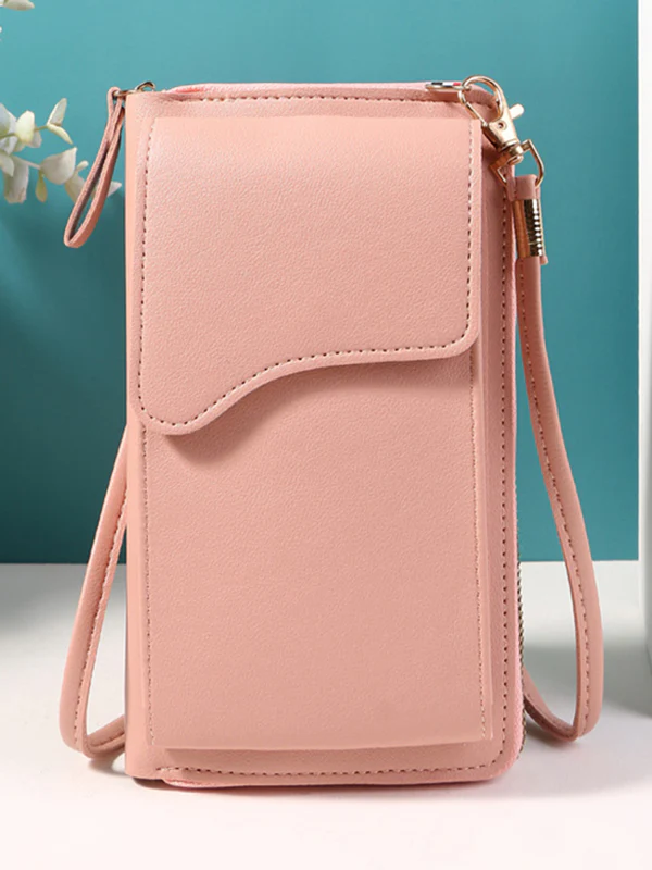 Simple Solid Color PU Sling Bag Shoulder Bag - Image 6