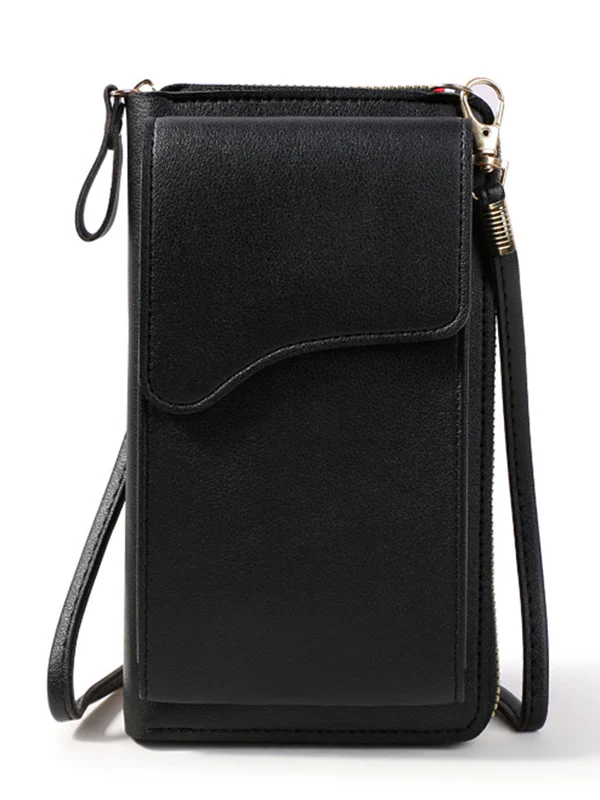 Simple Solid Color PU Sling Bag Shoulder Bag - Image 7