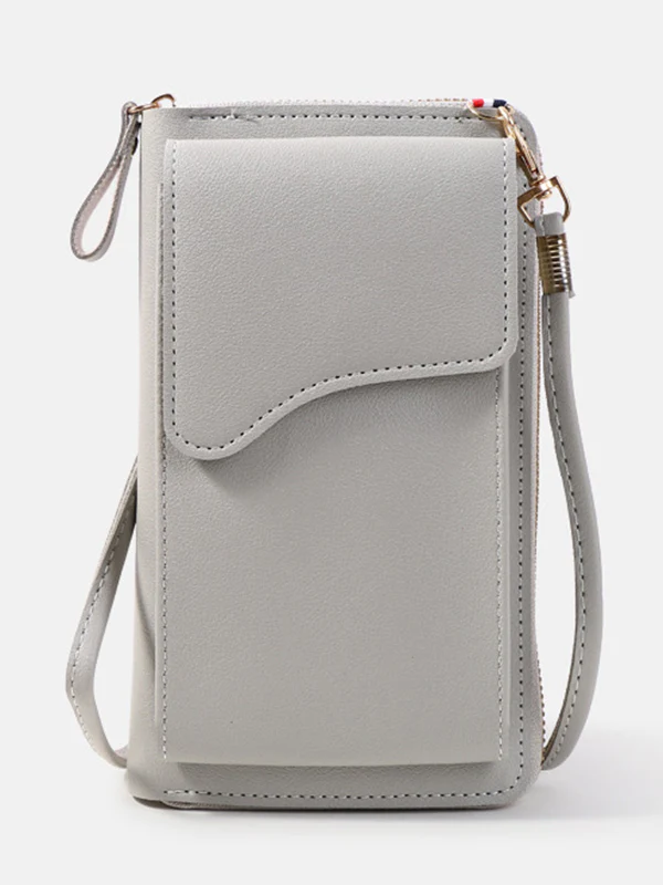 Simple Solid Color PU Sling Bag Shoulder Bag - Image 8