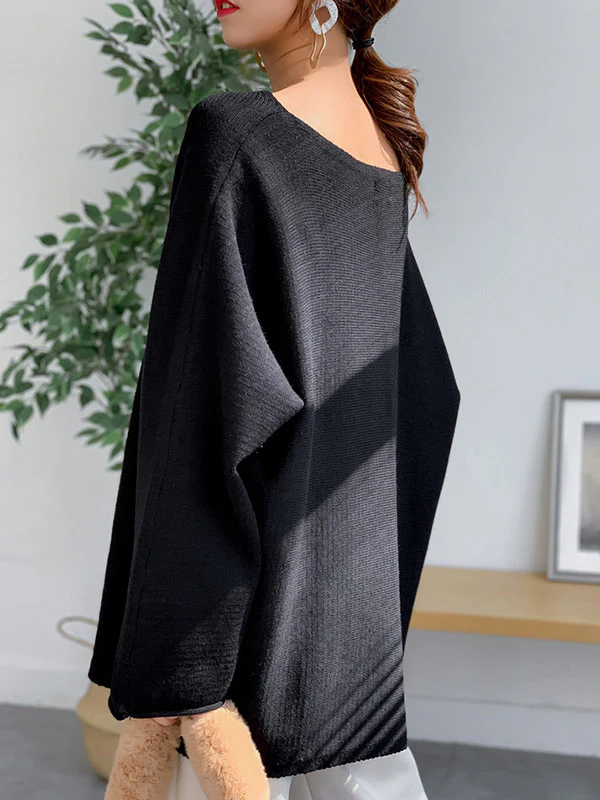 Simple Solid Color Round-Neck Sweater - Image 15
