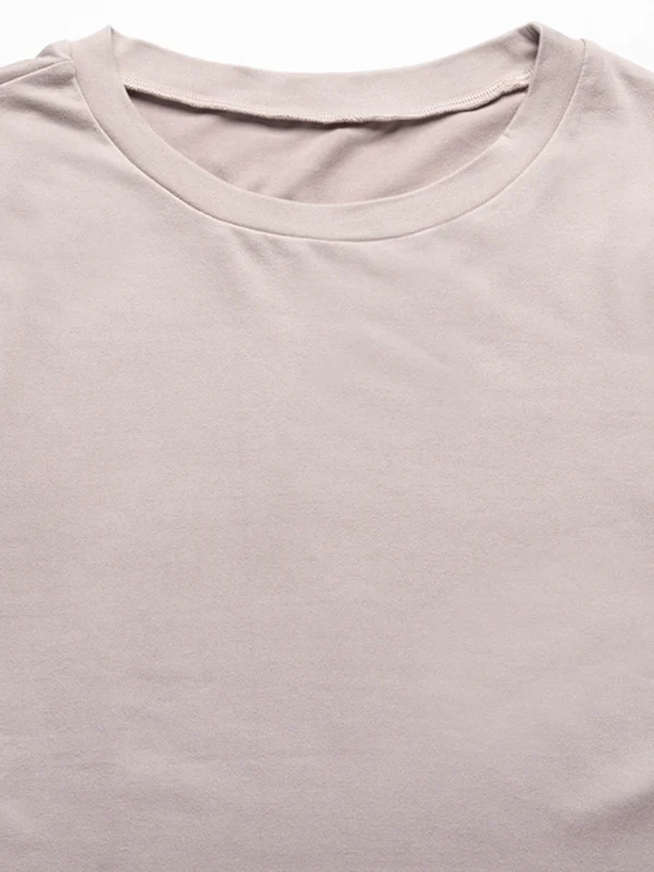 Simple Solid Color T-Shirt & Pants Two Pieces Set - Image 27