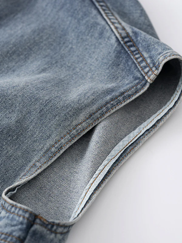 Simple Split-Joint Solid Color Denim Vest Outerwear - Image 18