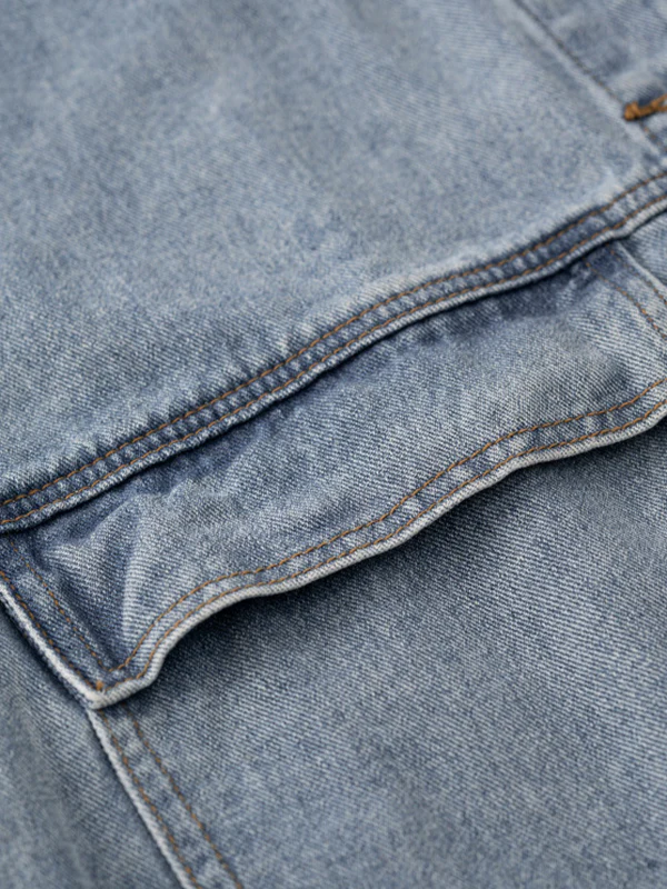 Simple Split-Joint Solid Color Denim Vest Outerwear - Image 19
