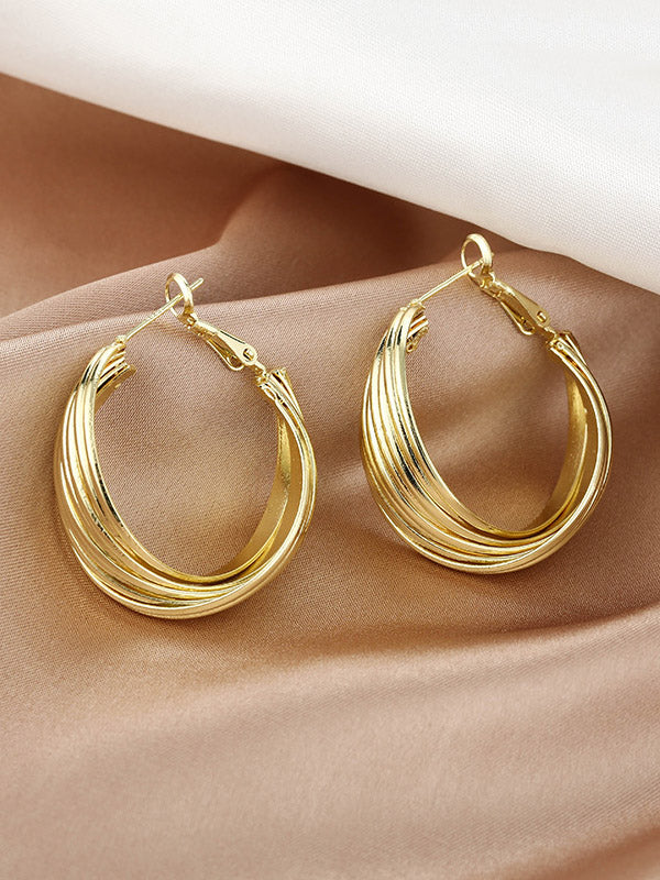 Simple Stylish Gold Hip-Hop Original Ear-Ring - Image 4