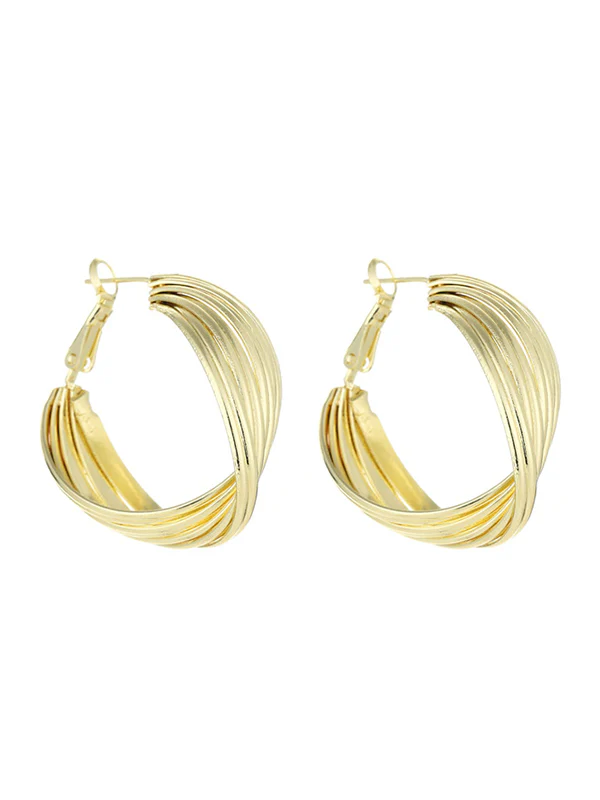 Simple Stylish Gold Hip-Hop Original Ear-Ring - Image 5