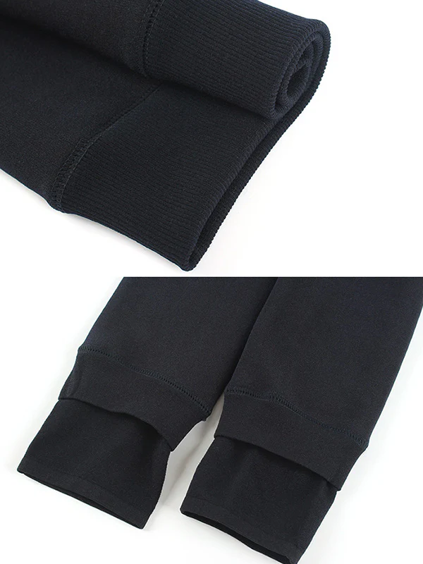 Simple Velvet Keep Warm Solid Color Leggings - Image 6