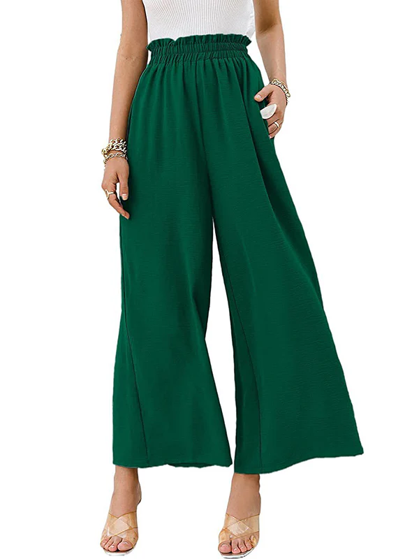 Simple Wide Leg Loose Elasticity Casual Pants Bottoms - Image 10