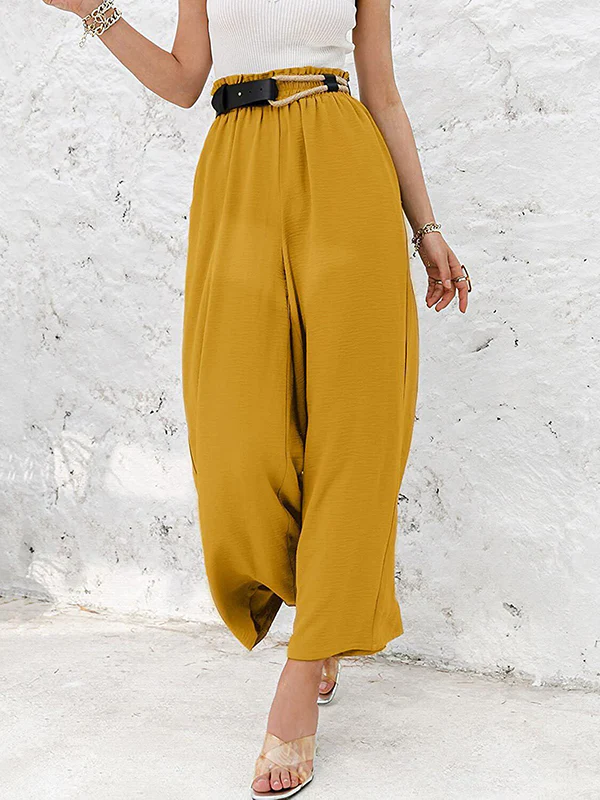 Simple Wide Leg Loose Elasticity Casual Pants Bottoms - Image 12