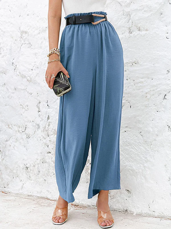 Simple Wide Leg Loose Elasticity Casual Pants Bottoms - Image 14