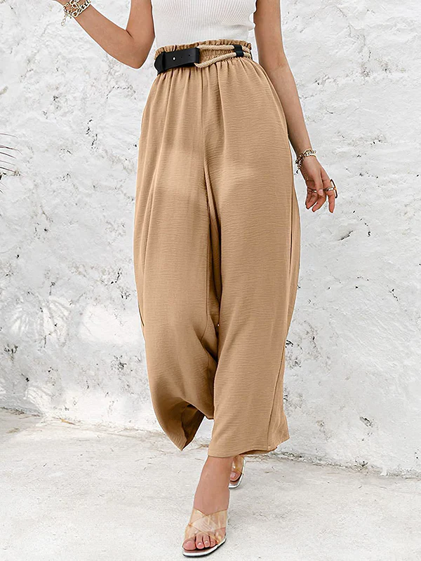 Simple Wide Leg Loose Elasticity Casual Pants Bottoms - Image 18