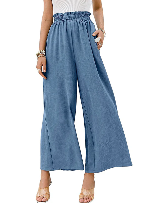 Simple Wide Leg Loose Elasticity Casual Pants Bottoms - Image 2