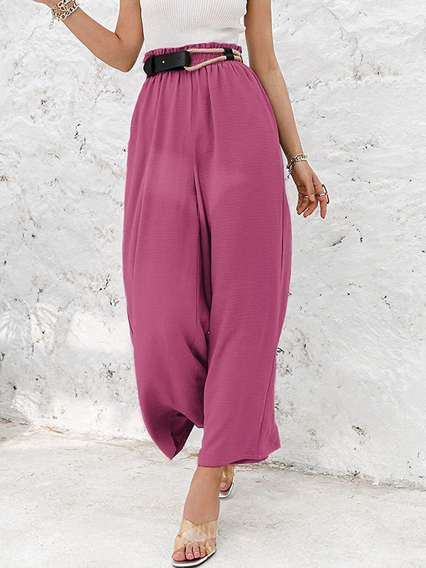Simple Wide Leg Loose Elasticity Casual Pants Bottoms - Image 22