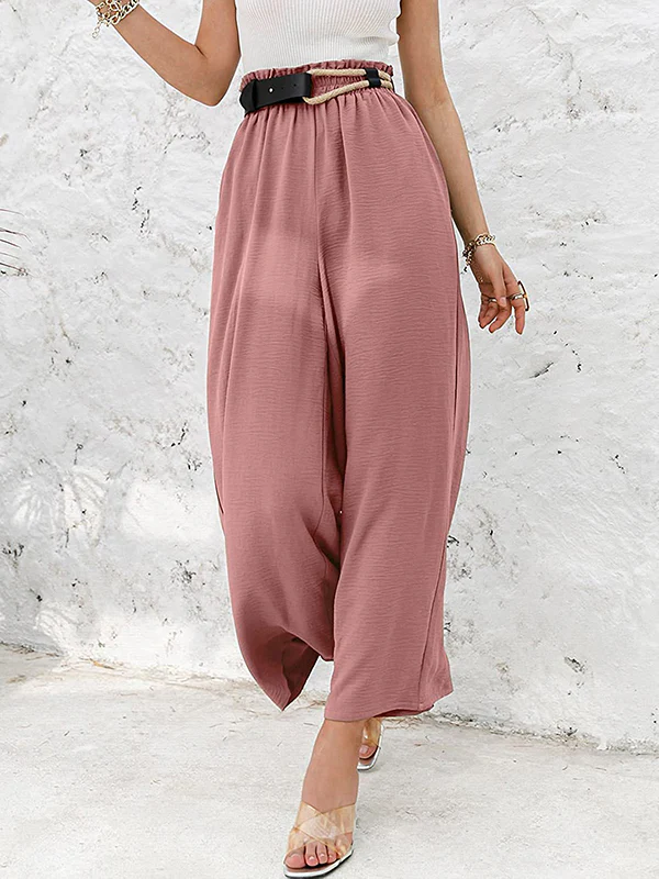 Simple Wide Leg Loose Elasticity Casual Pants Bottoms - Image 23
