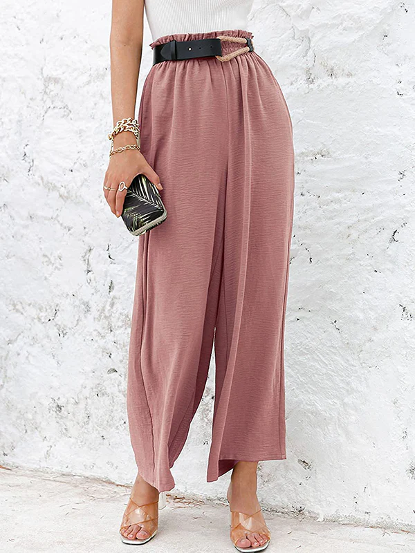 Simple Wide Leg Loose Elasticity Casual Pants Bottoms - Image 24