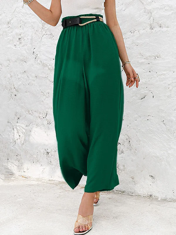Simple Wide Leg Loose Elasticity Casual Pants Bottoms - Image 26
