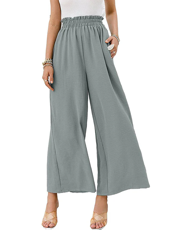 Simple Wide Leg Loose Elasticity Casual Pants Bottoms - Image 4