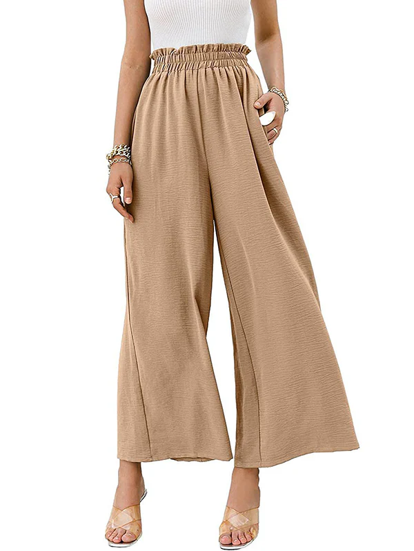 Simple Wide Leg Loose Elasticity Casual Pants Bottoms - Image 5