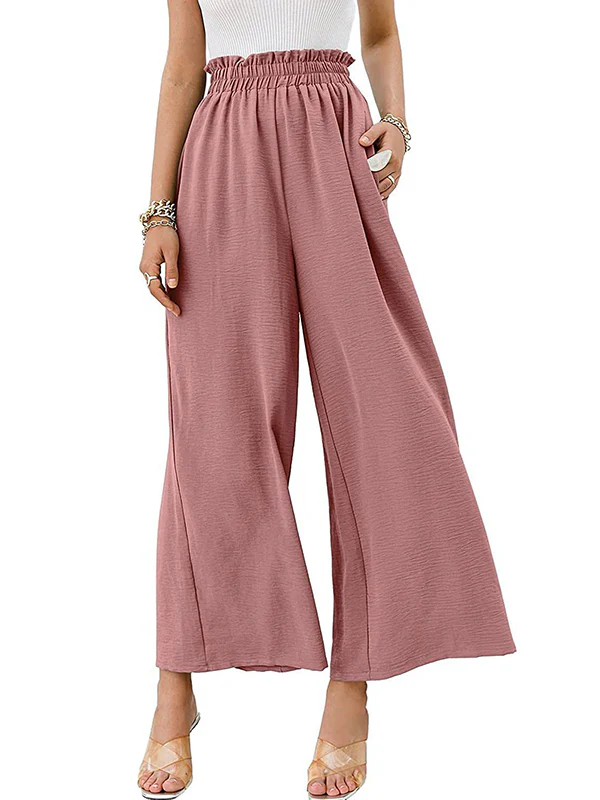 Simple Wide Leg Loose Elasticity Casual Pants Bottoms - Image 7