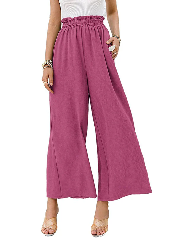 Simple Wide Leg Loose Elasticity Casual Pants Bottoms - Image 8