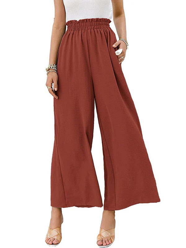 Simple Wide Leg Loose Elasticity Casual Pants Bottoms - Image 9