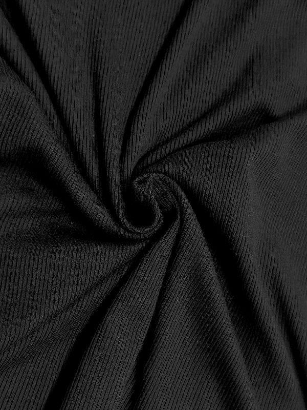 Skinny Solid Color Split-Joint High Neck T-shirts - Image 6