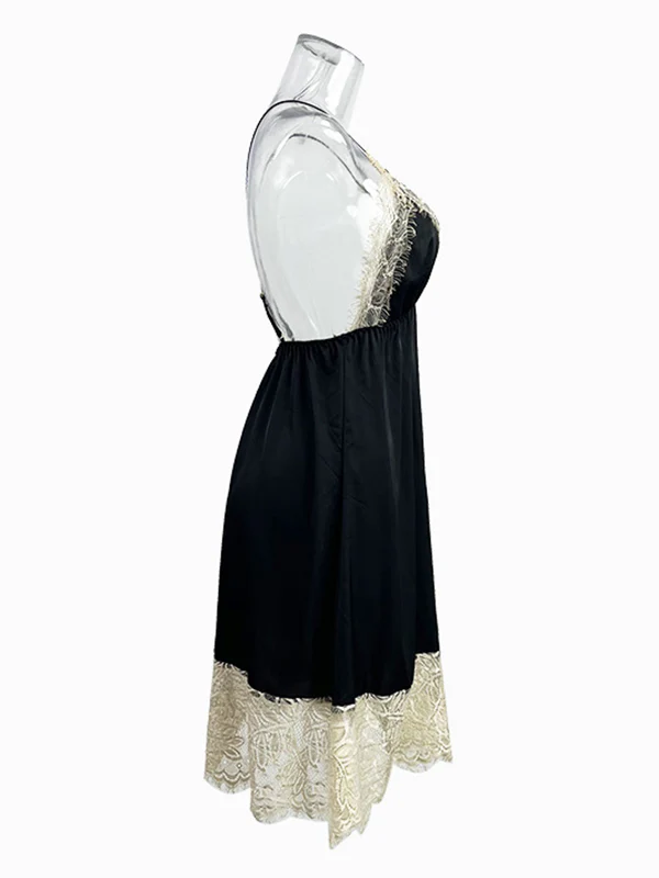 Sleeveless Backless Lacy Split-Joint Spaghetti-Neck Intimates&Pajamas - Image 16