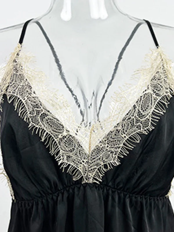 Sleeveless Backless Lacy Split-Joint Spaghetti-Neck Intimates&Pajamas - Image 18