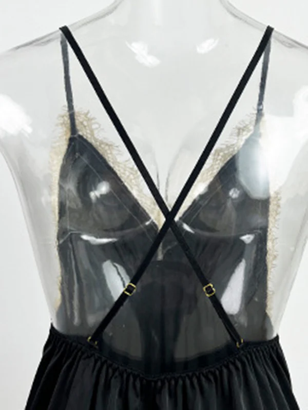 Sleeveless Backless Lacy Split-Joint Spaghetti-Neck Intimates&Pajamas - Image 19