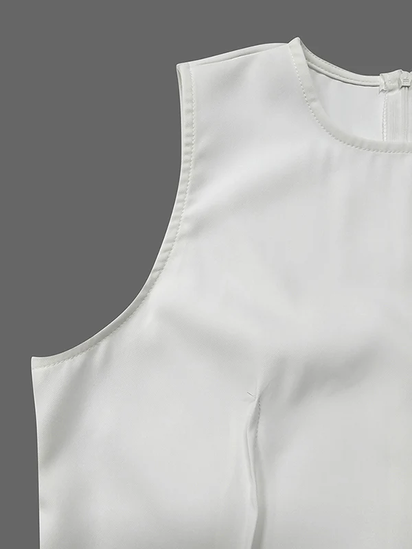 Sleeveless Solid Color Round-Neck Maxi Dresses - Image 8