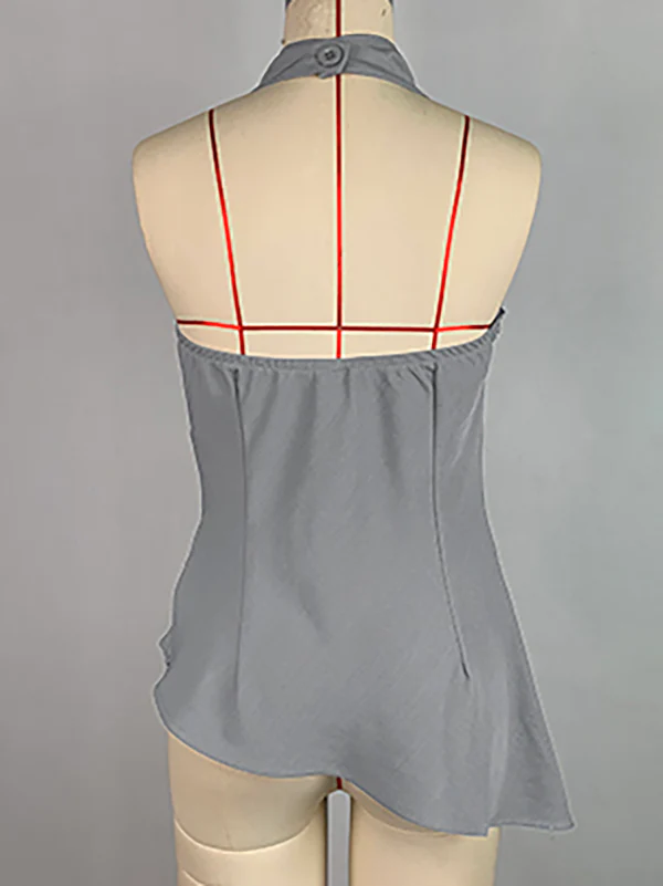 Sleeveless Solid Color Stand Collar Vest Top - Image 7