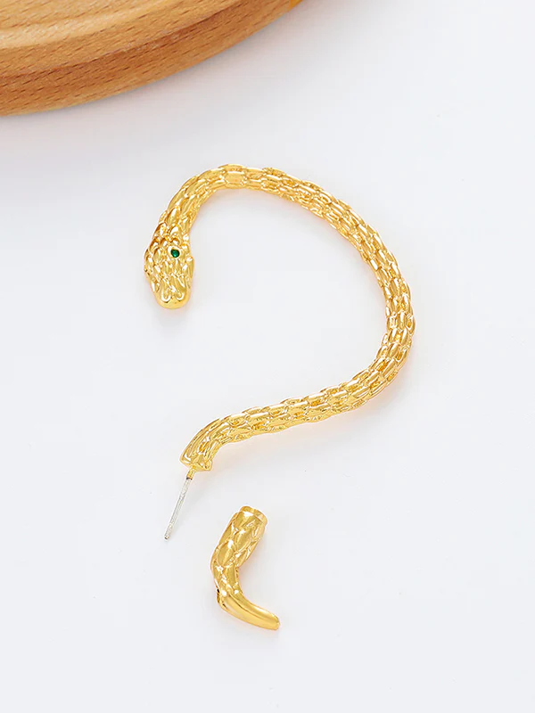 Snake Shape Earhook Earrings - Image 4