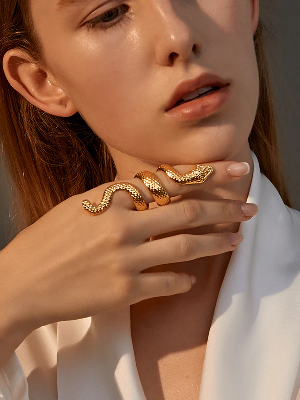 Snake Shape Solid Color Rings Accessories - Image 2