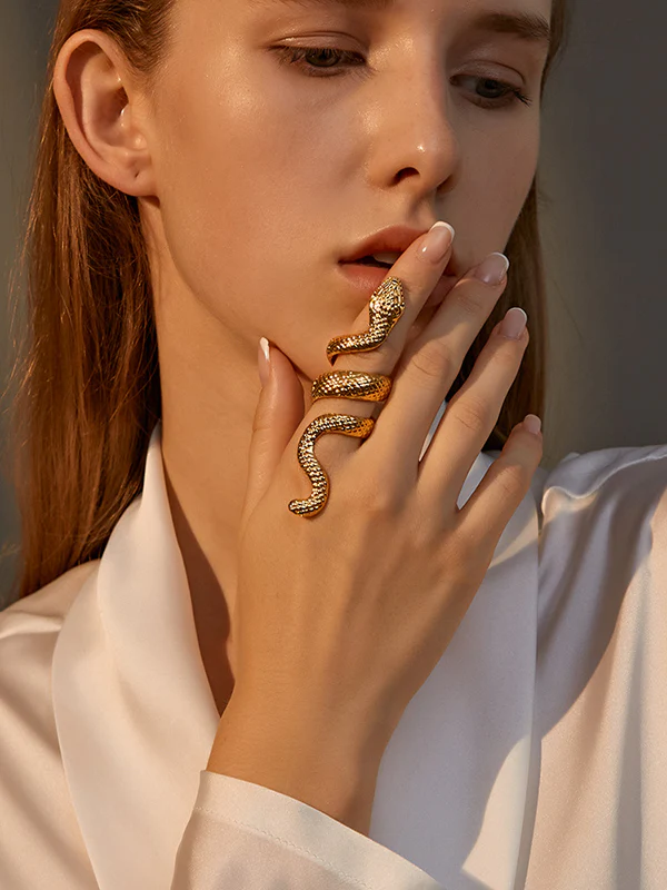 Snake Shape Solid Color Rings Accessories - Image 3