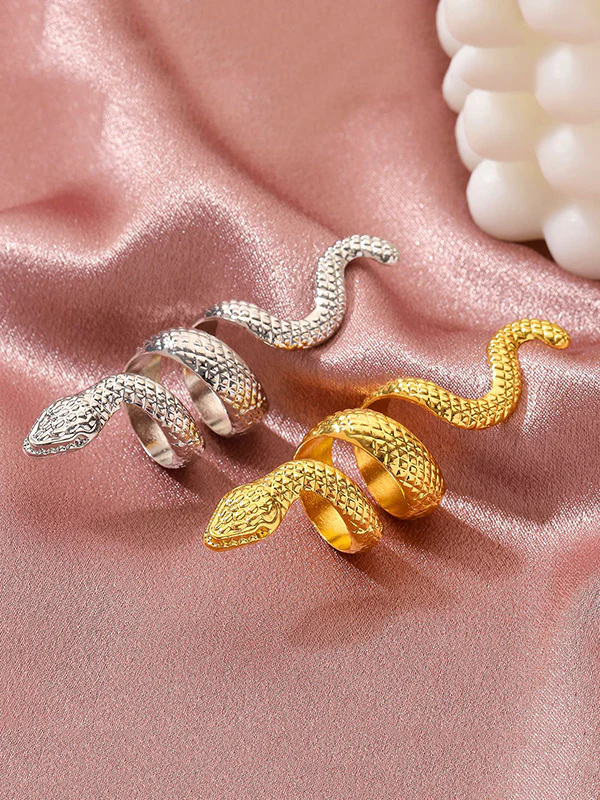 Snake Shape Solid Color Rings Accessories - Image 5