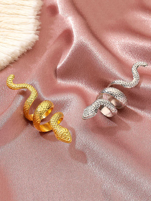 Snake Shape Solid Color Rings Accessories - Image 6