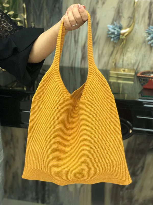 Solid Color Bags Woven Handbag - Image 16