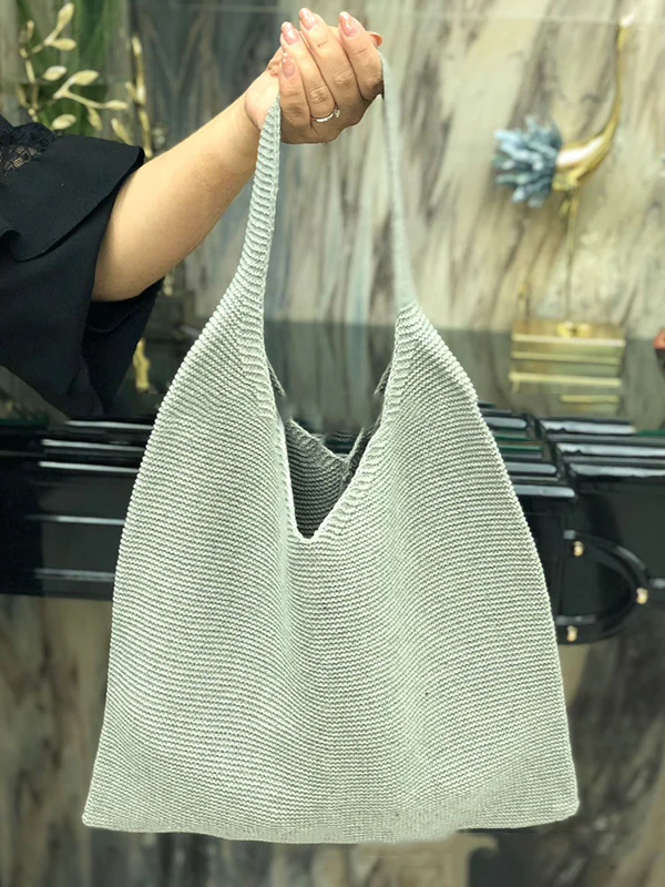 Solid Color Bags Woven Handbag - Image 17