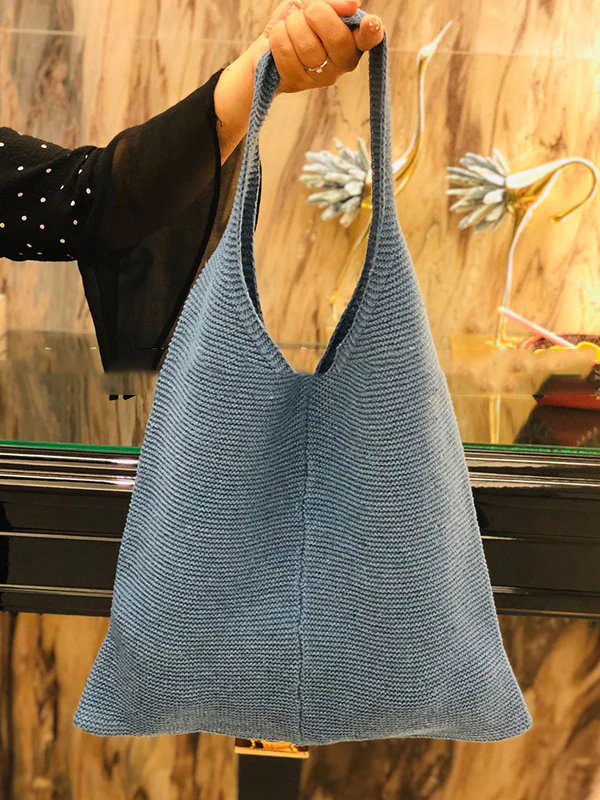 Solid Color Bags Woven Handbag - Image 19