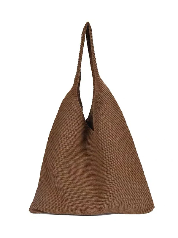 Solid Color Bags Woven Handbag - Image 27