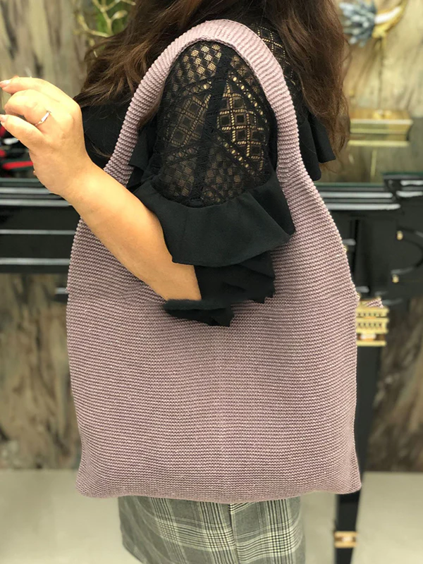 Solid Color Bags Woven Handbag - Image 7