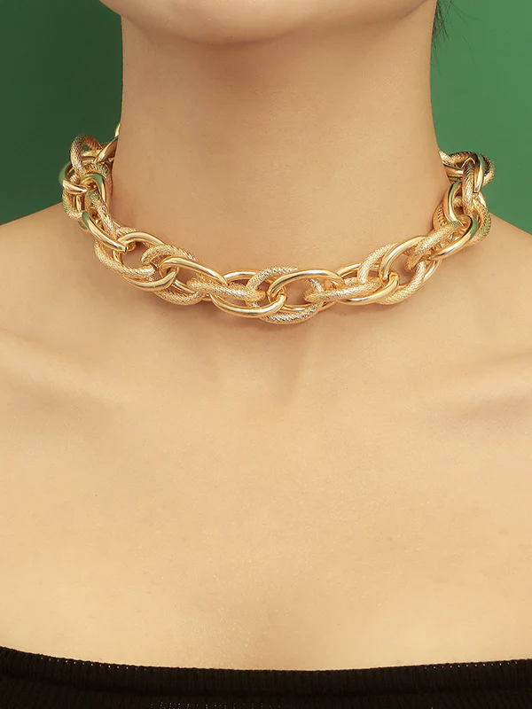 Solid Color Hollow Necklaces&Bracelet Accessories - Image 3