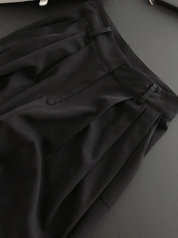 Solid Color Loose Empire Wide Leg Pants - Image 11
