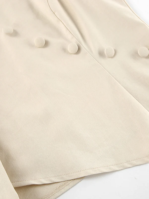 Solid Color Sleeveless Asymmetric Split-Joint  V-Neck Vest Tops +  Straight Leg Pants Suits Two Pieces Set - Image 14