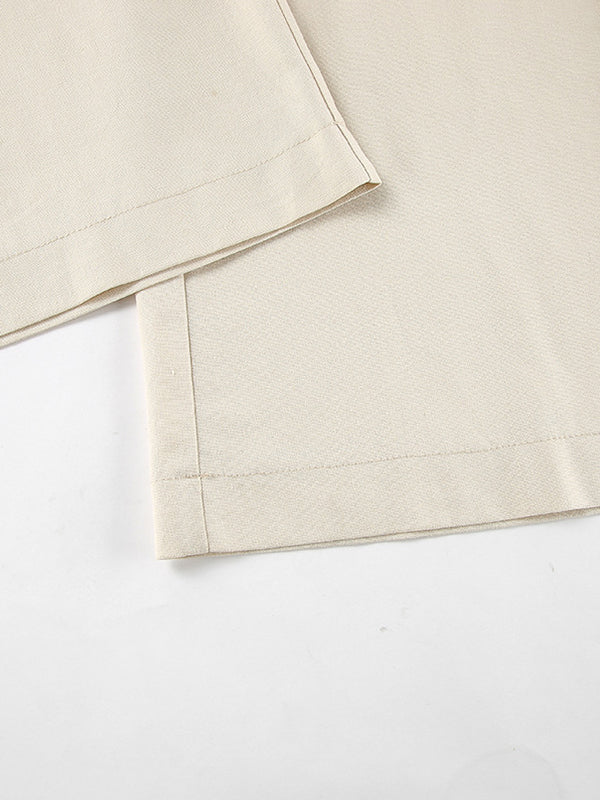 Solid Color Sleeveless Asymmetric Split-Joint  V-Neck Vest Tops +  Straight Leg Pants Suits Two Pieces Set - Image 20