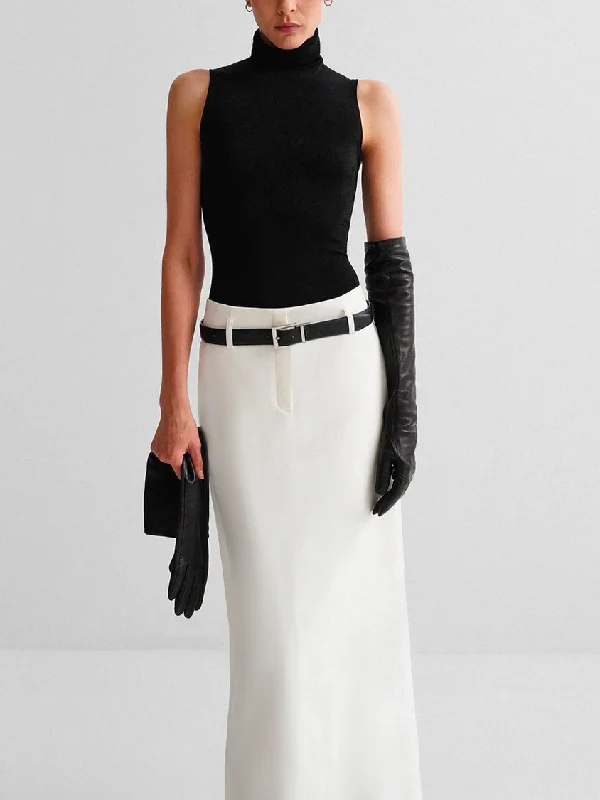 Solid Color Split-Back Skirts Bottoms - Image 2