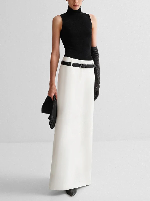 Solid Color Split-Back Skirts Bottoms - Image 4