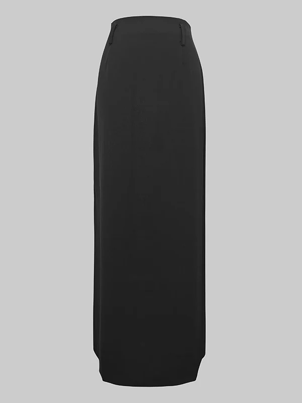 Solid Color Split-Back Skirts Bottoms - Image 6