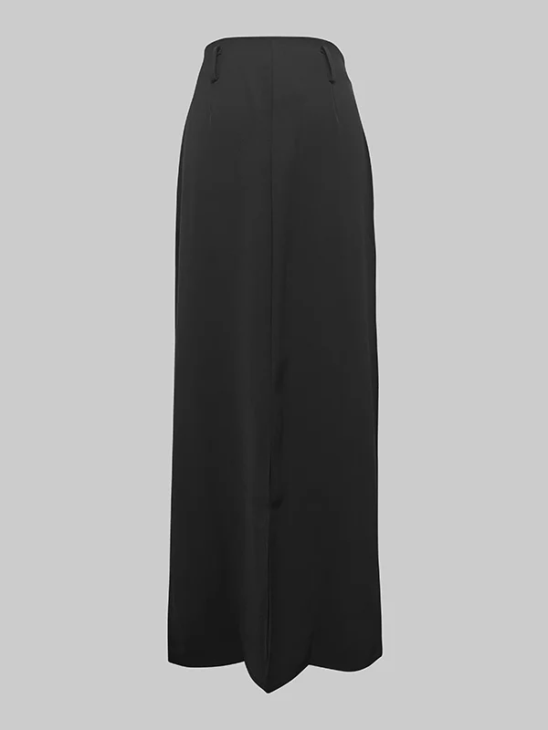 Solid Color Split-Back Skirts Bottoms - Image 7